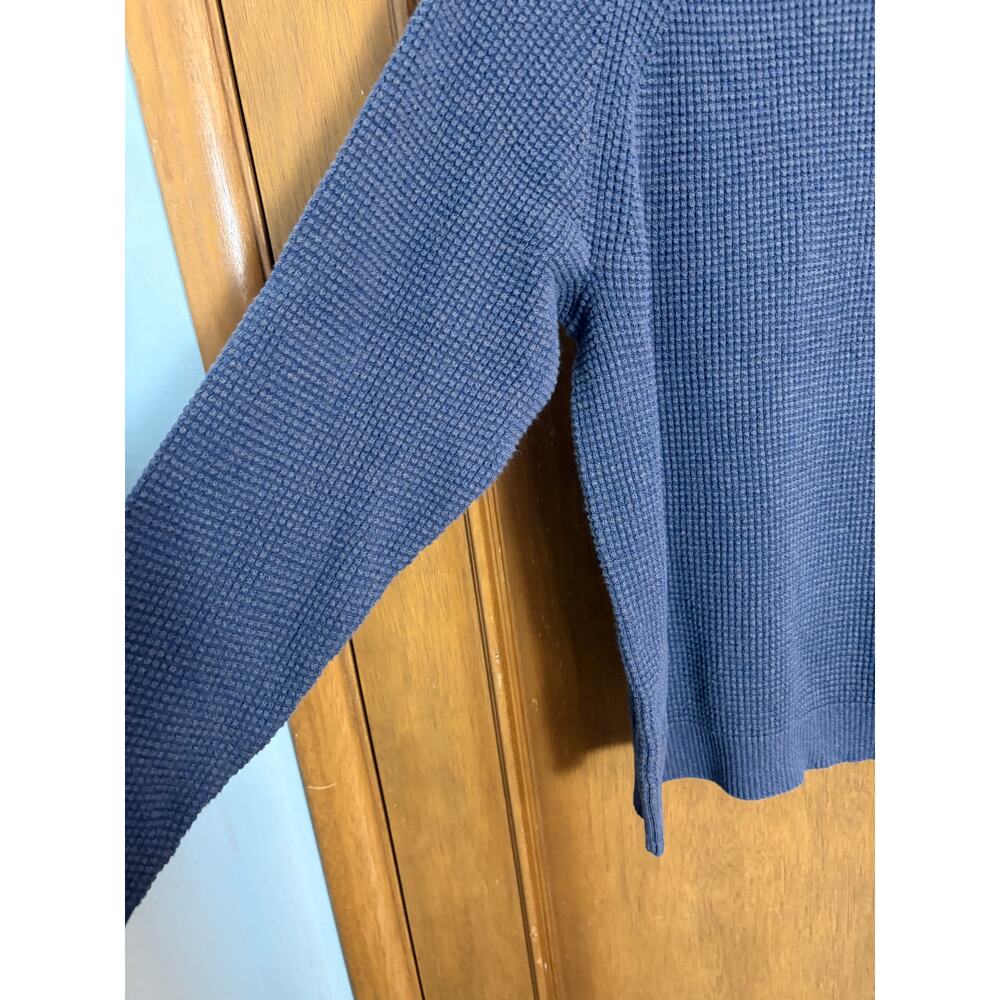 REI Co Op Waffle Knit Sweater Women's Medium Blue Crewneck Long Sleeve Outdoor - Picture 3 of 5